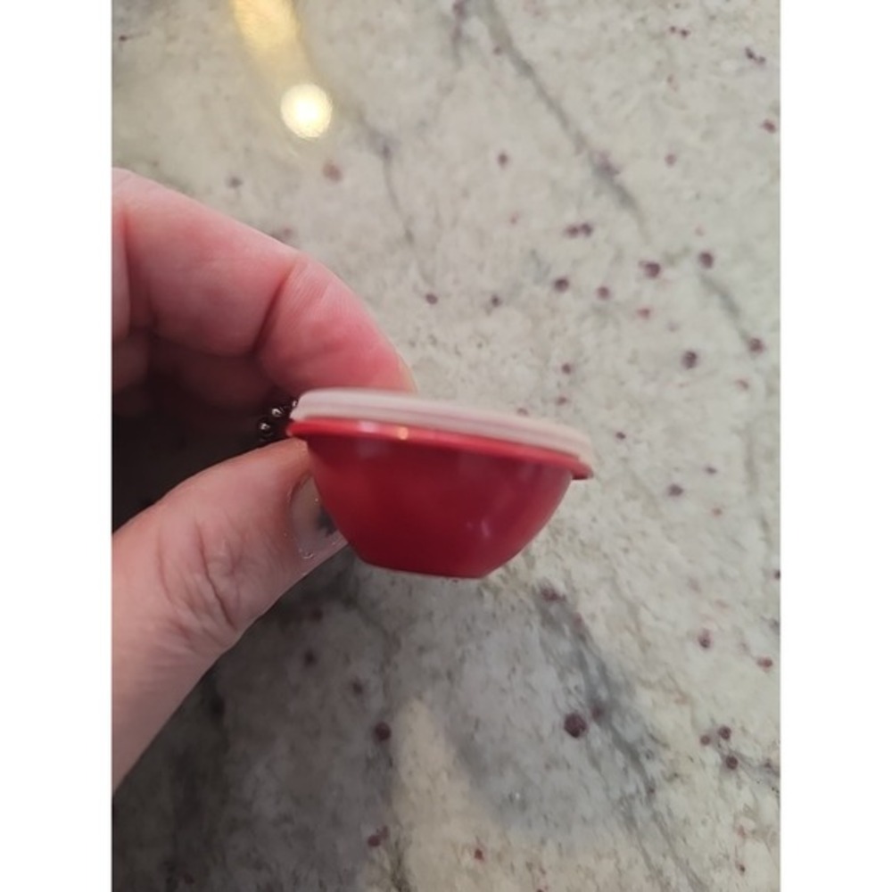 Vintage Tupperware Mini Bowl‎ Keychain 1307-4 RED 1 1/2" - Picture 3 of 4